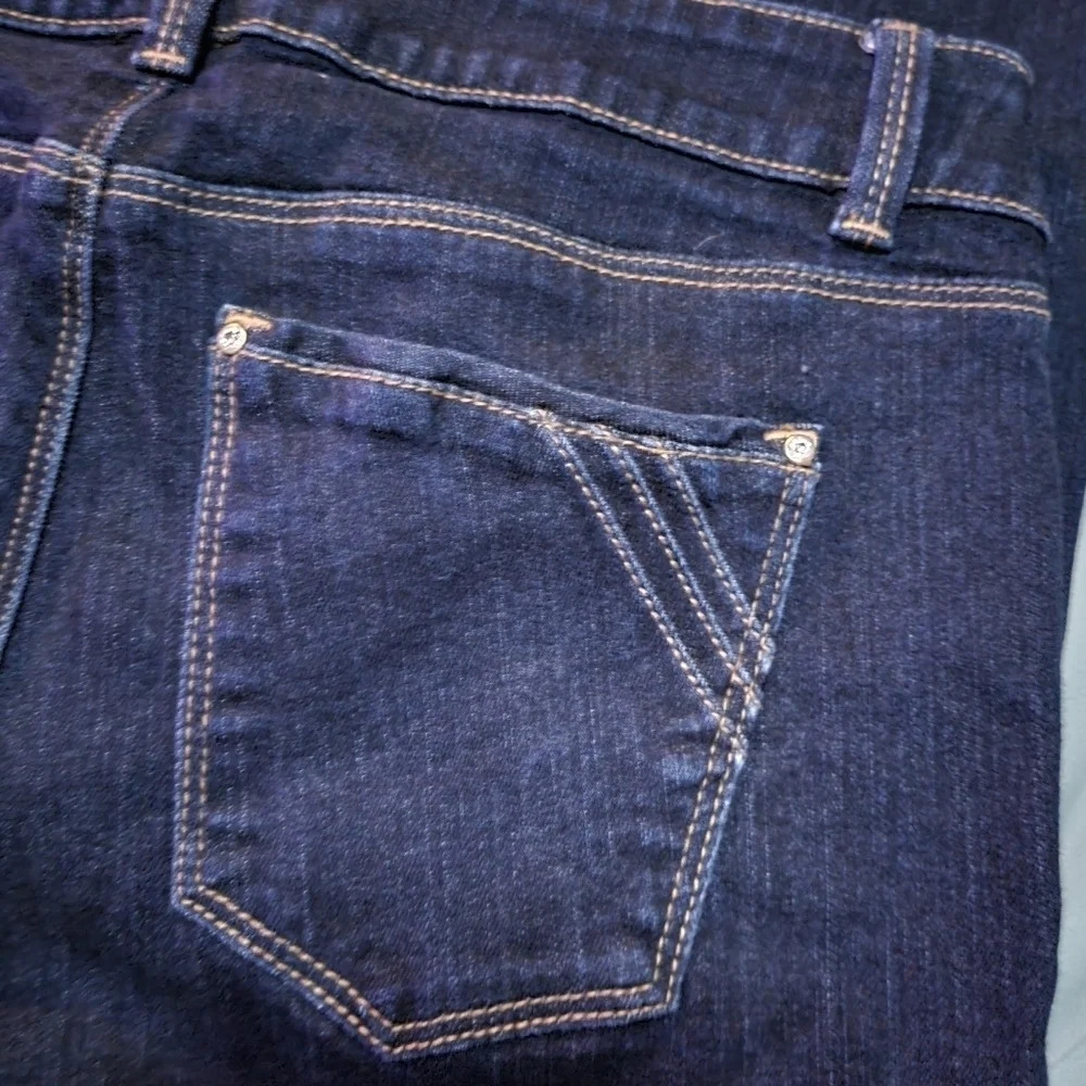 White House Black Market Skinny Flare Jeans, Double Button Close, Size 4S, EUC! - Picture 7 of 10